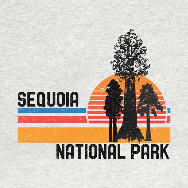 Vintage Sequoia National Park California Retro Sequoia Tree by mrsmitful01